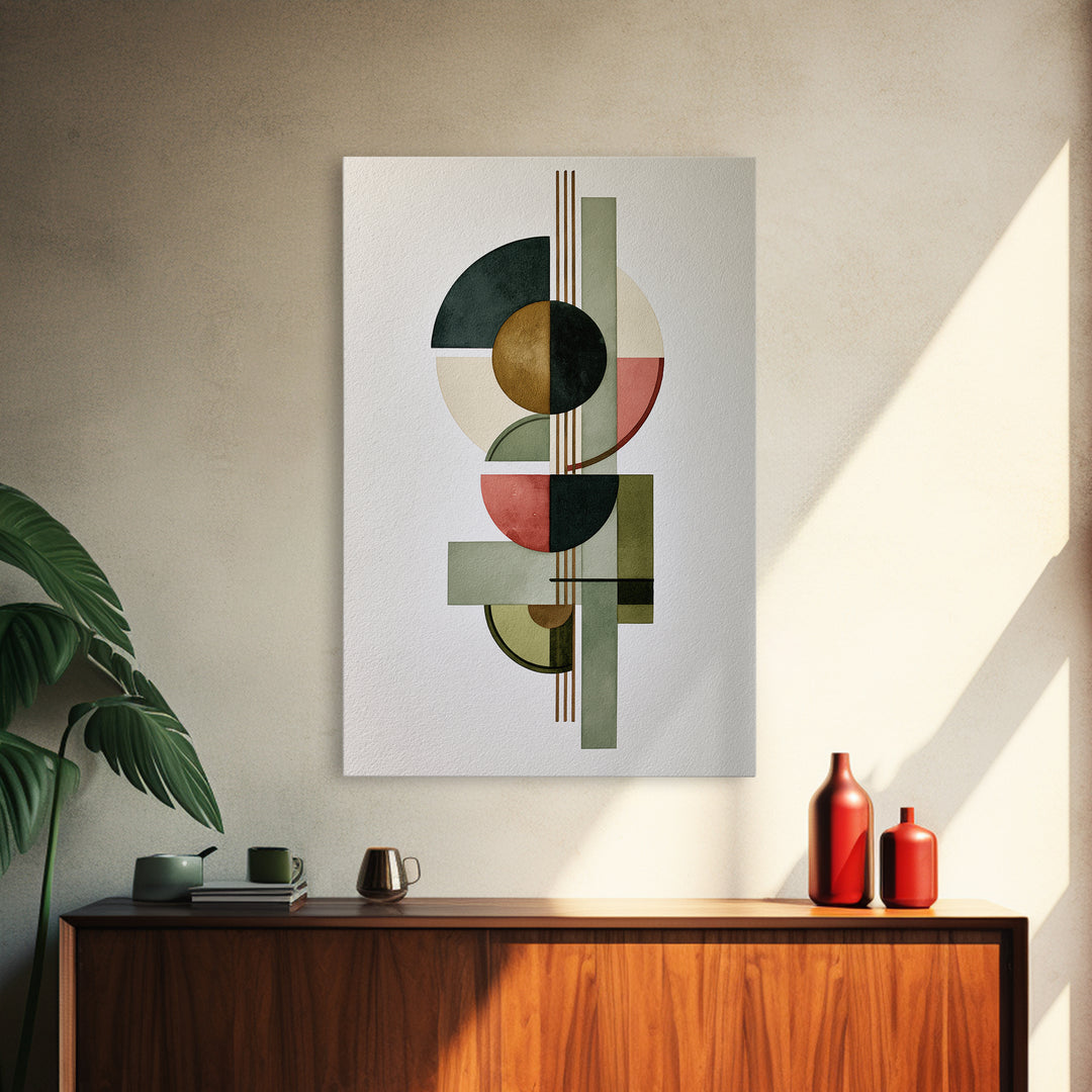 Sage and Ivory Geometric Calm Composition Canvas Print, Spa Art, Nature Prints, Spa Decor, Abstract Art, Serenity, SPA-2x3-29