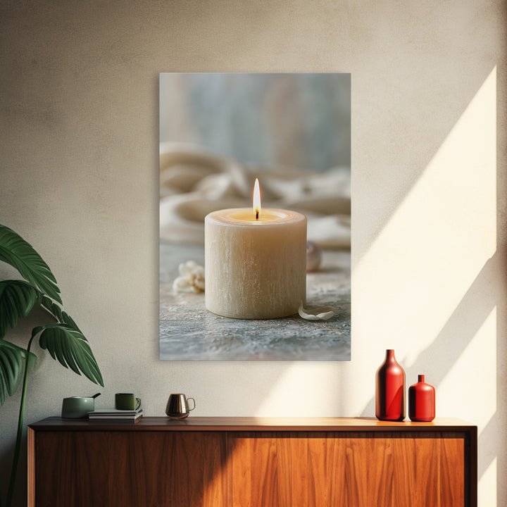 Warm Candle Flame Framed Canvas Print, Spa Art, Spa Decor, Abstract Art, Serenity, Spa Wall Art, Teen Girl Room Decor, SPA-2x3-41