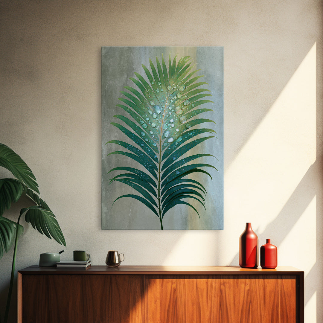 Fern Leaf Closeup Framed Canvas Print, Spa Art, Abstract, Spa Decor, Serenity, City Art, Spa Wall Art, Teen Girl Room Decor, SPA-2x3-43