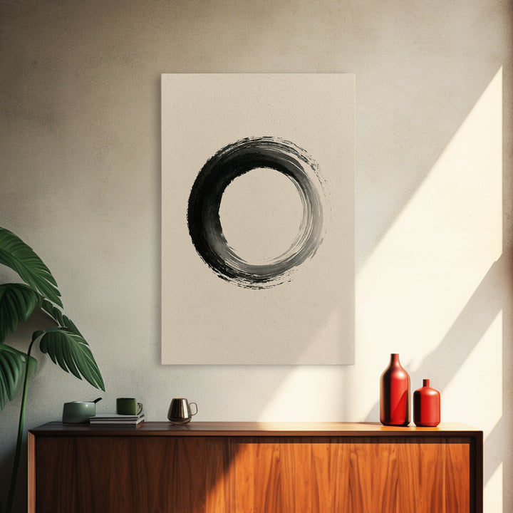 Minimal Zen Circle Brushstroke Framed Canvas Print, Spa Art, Printable Art, Spa Decor, Fine Art, Serenity, Fine Art Photography, SPA-2x3-64