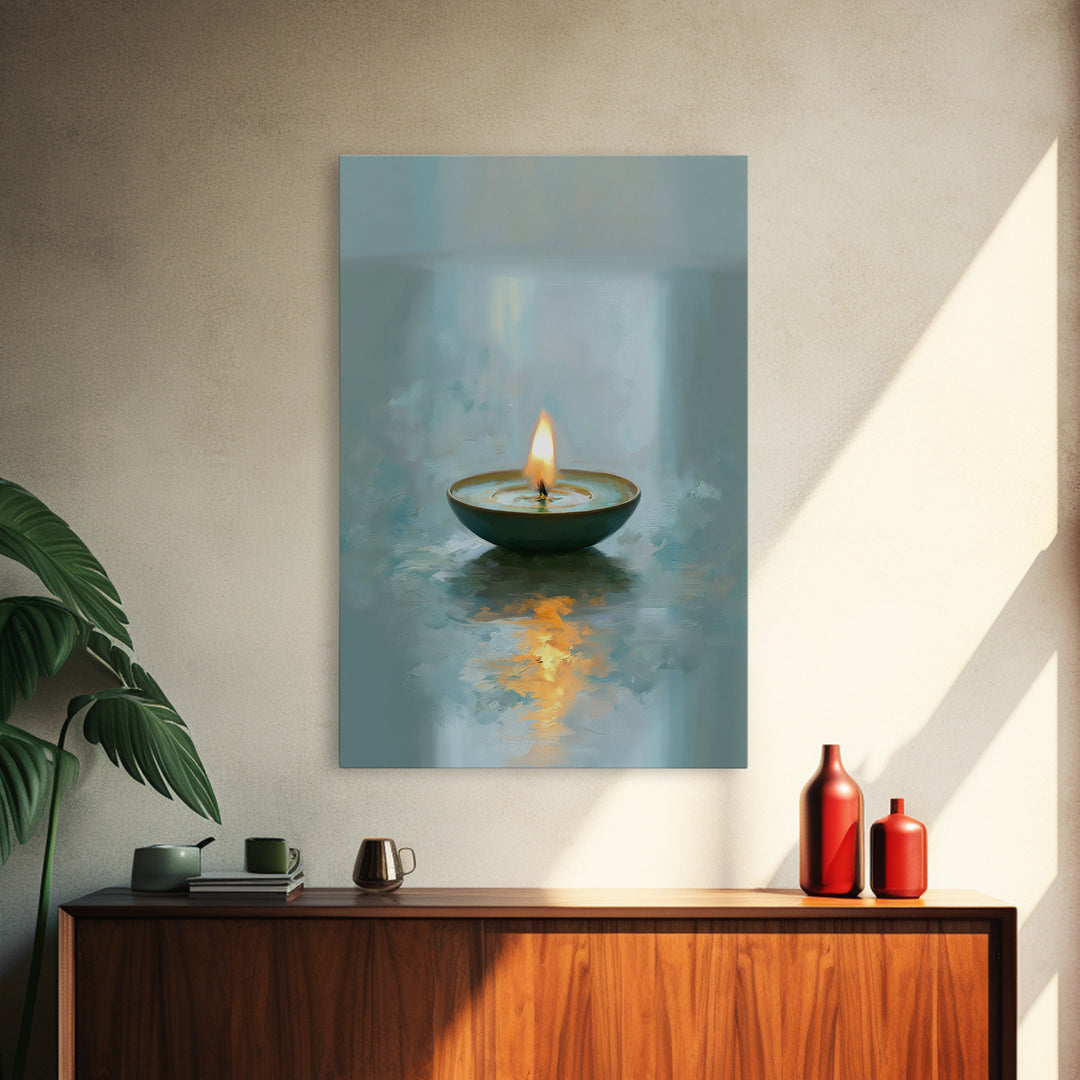Warm Candle Flame Canvas Print, Spa Art, Fine Art Photography, Spa Decor, Fine Art, Serenity, Wildlife Wall Art, Gallery Decor, SPA-2x3-65