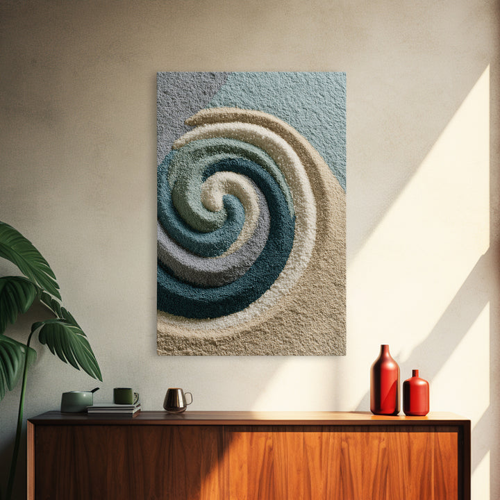 Sand Garden Lines Framed Canvas Print, Spa Art, Fine Art Photography, Spa Decor, Oil Painting, Serenity, Wildlife Wall Art, SPA-2x3-68