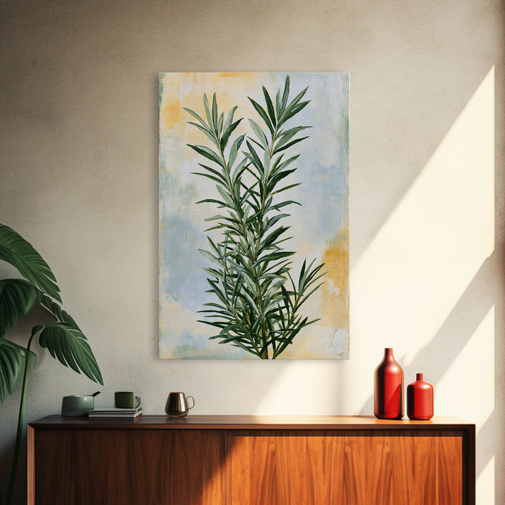 Botanical Herbal Arrangement Framed Canvas Print, Spa Art, Dog Wall Art, Spa Decor, Watercolor Art, Serenity, Dog Canvas, SPA-2x3-94