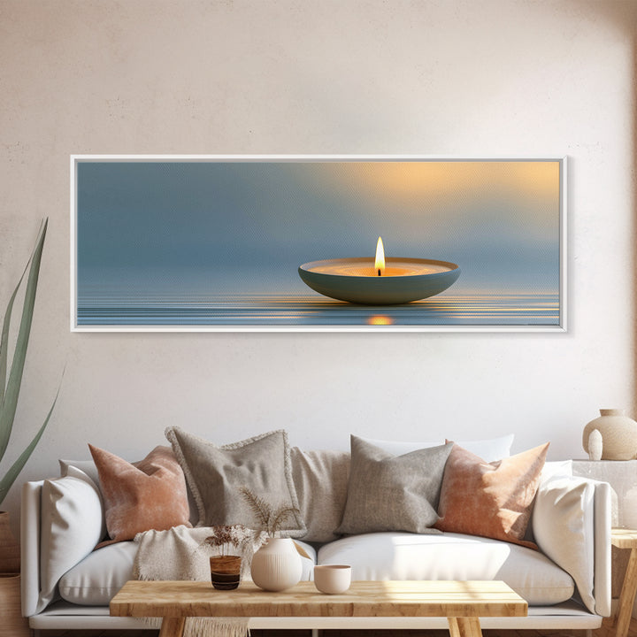 Warm Candle Flame Canvas Print, Spa Art, Dog Canvas, Spa Decor, Abstract Art, Serenity, Art Print, Room Decor, SPA-3x1-25