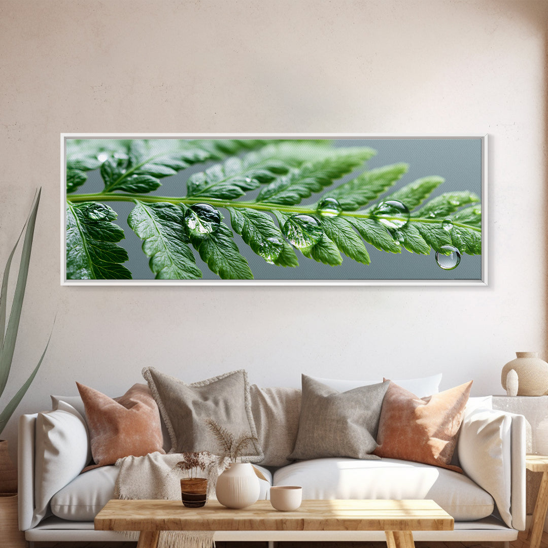 Fern Leaf Closeup Framed Canvas Print, Spa Art, Room Decor, Spa Decor, Fine Art, Serenity, Nature Prints, Travel Poster, SPA-3x1-27