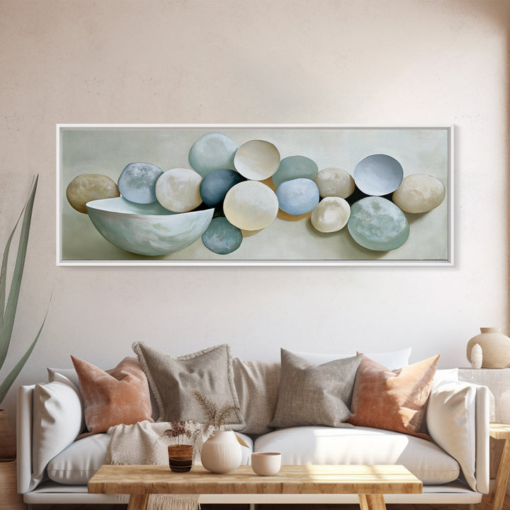 Pebble Texture Abstract Canvas Print, Spa Art, Textured Painting, Spa Decor, Fine Art, Serenity, Travel Poster, SPA-3x1-31
