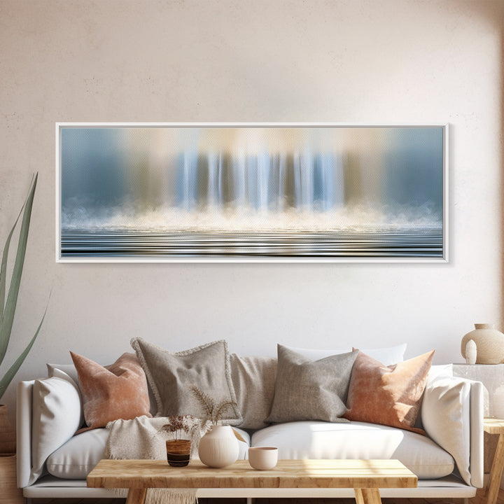 Serene Waterfall with Mist Canvas Print, Spa Art, Contemporary Art, Spa Decor, Abstract Art, Serenity, Spa Wall Art, Dog Canvas, SPA-3x1-34