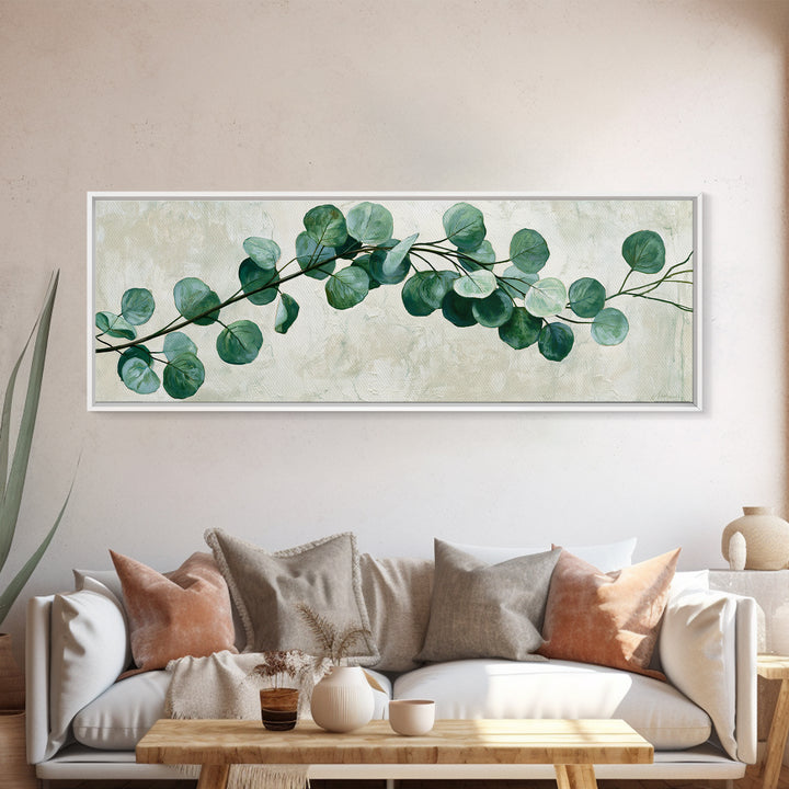 Eucalyptus Branch in Soft Green Watercolor Canvas Print, Spa Art, Wall Art Print, Spa Decor, Fine Art, Serenity, Animal Art, SPA-3x1-43