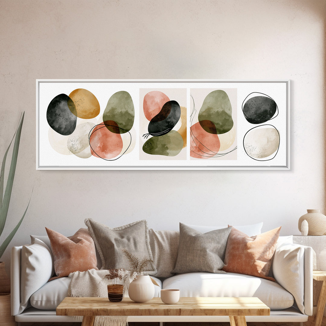 Pebble Texture Abstract Framed Canvas Print, Spa Art, Statement Artwork, Spa Decor, Abstract Art, Serenity, Printable Wall Art, SPA-3x1-7