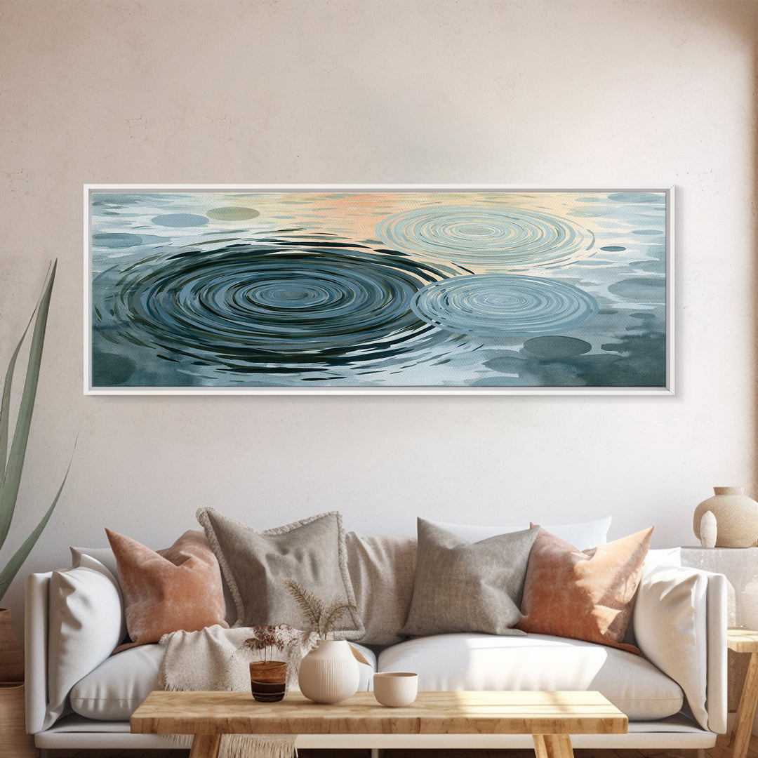 Abstract Water Ripples Canvas Print, Spa Art, Wall Art, Spa Decor, Abstract Art, Serenity, Dog Wall Art, Abstract Print, SPA-3x1-70