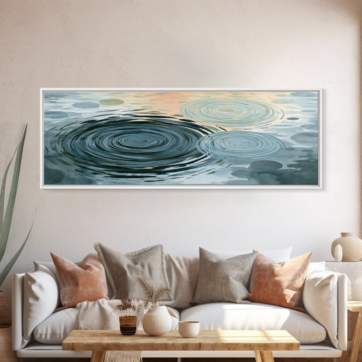 Abstract Water Ripples Canvas Print, Spa Art, Wall Art, Spa Decor, Abstract Art, Serenity, Dog Wall Art, Abstract Print, SPA-3x1-70