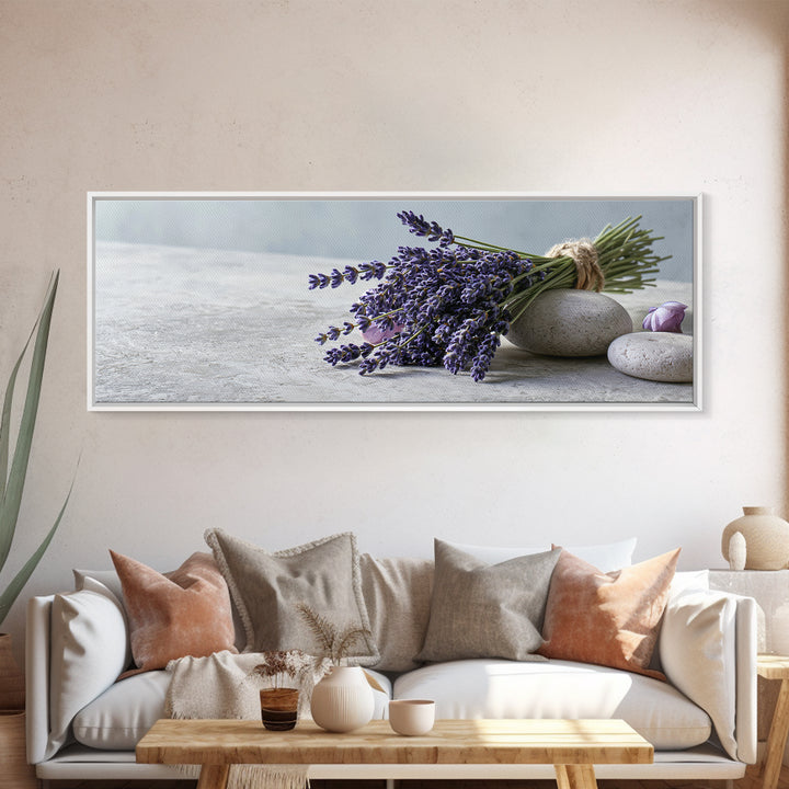 Lavender Bundle with Soft Shadow Canvas Print, Spa Art, Spa, Spa Decor, Fine Art, Serenity, Teen Girl Room Decor, Dog Canvas, SPA-3x1-71