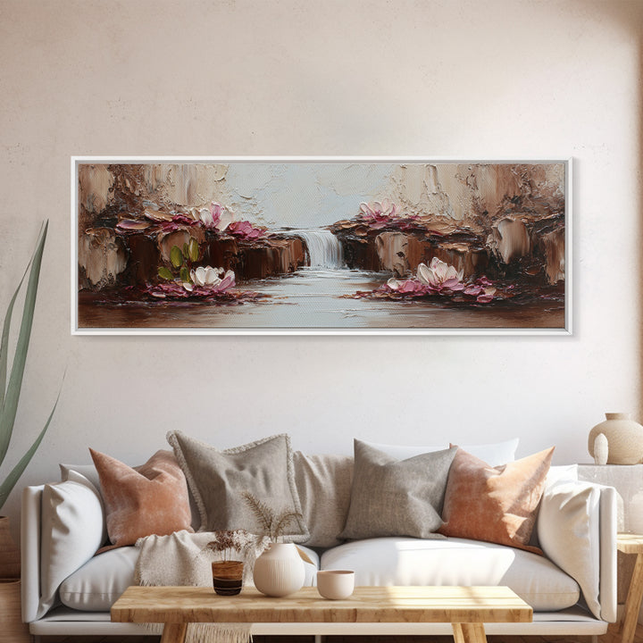 Warm Candle Flame Framed Canvas Print, Spa Art, Neutral Decor, Spa Decor, Fine Art, Serenity, Home Decor, Wall Decor, SPA-3x1-73