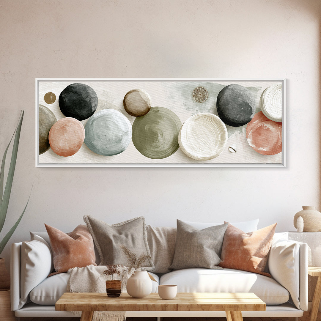 Pebble Texture Abstract Framed Canvas Print, Spa Art, Abstract Print, Spa Decor, Abstract Art, Serenity, Esthetician Decor, SPA-3x1-79
