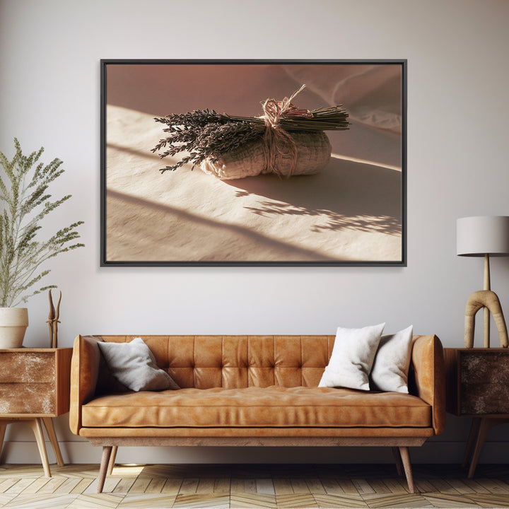 Lavender Bundle with Soft Shadow Canvas Print, Spa Art, Modern Decor, Spa Decor, Fine Art, Serenity, Wall Decor, SPA-3x2-11