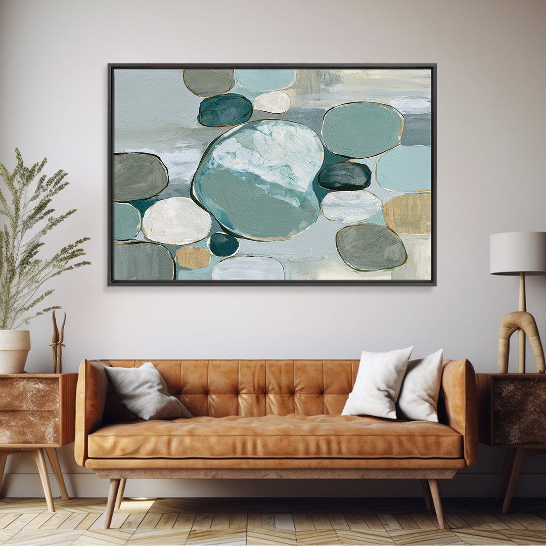 Pebble Texture Abstract Canvas Print, Spa Art, Textured Painting, Spa Decor, Fine Art, Serenity, Travel Poster, SPA-3x2-43