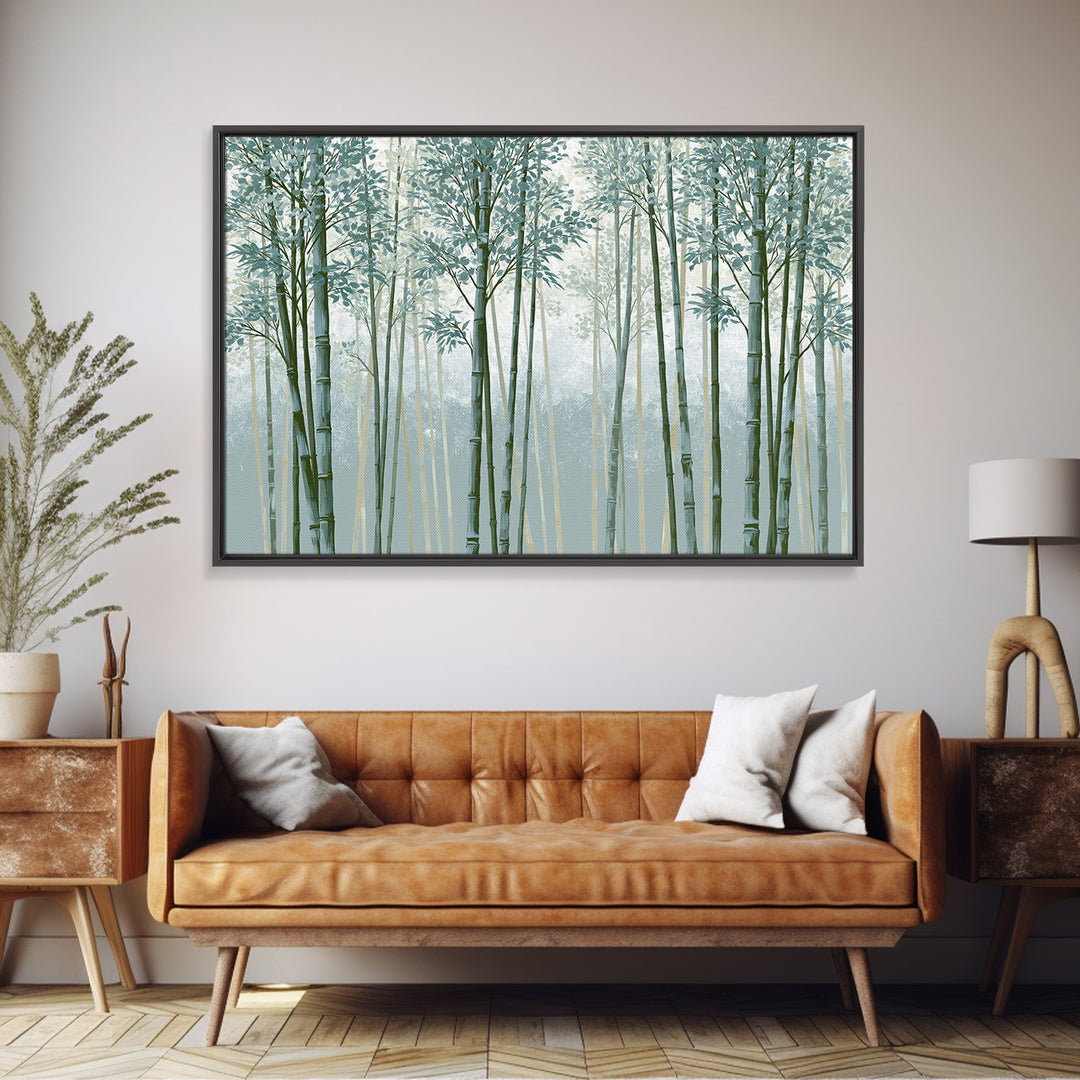 Misty Bamboo Forest Framed Canvas Print, Spa Art, Fine Art Print, Spa Decor, Fine Art, Serenity, Wall Decor, Printable Wall Art, SPA-3x2-81