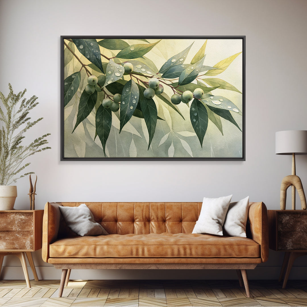 Rain on Leaves Framed Canvas Print, Spa Art, Printable Wall Art, Spa Decor, Serenity, Feminine Wall Art, Fine Art Photography, SPA-3x2-92