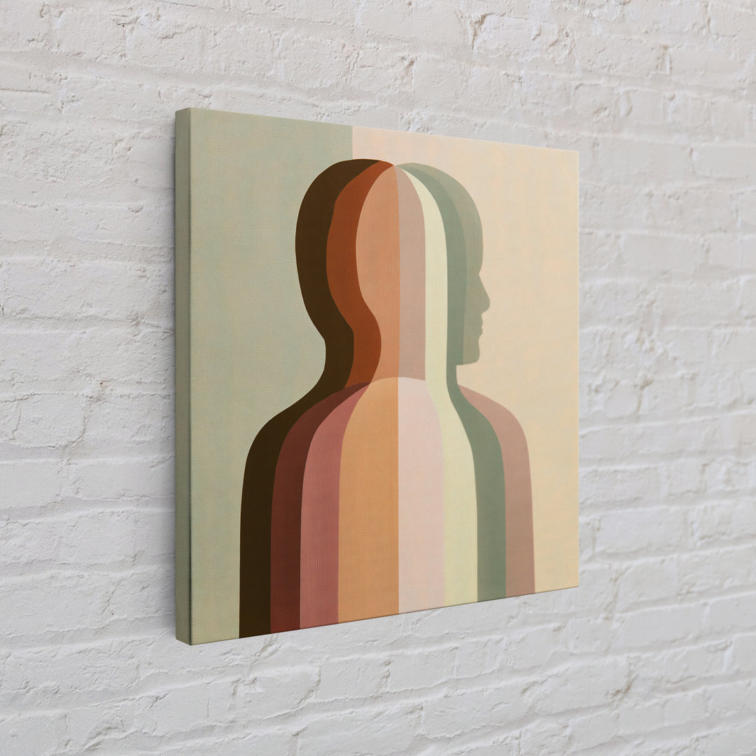 Chakra Inspired Figure in Soft Colors Framed Canvas Print, Spiritual Art, Black Art, Living Room Decor, Fine Art, Spirit, SPI-1x1-7