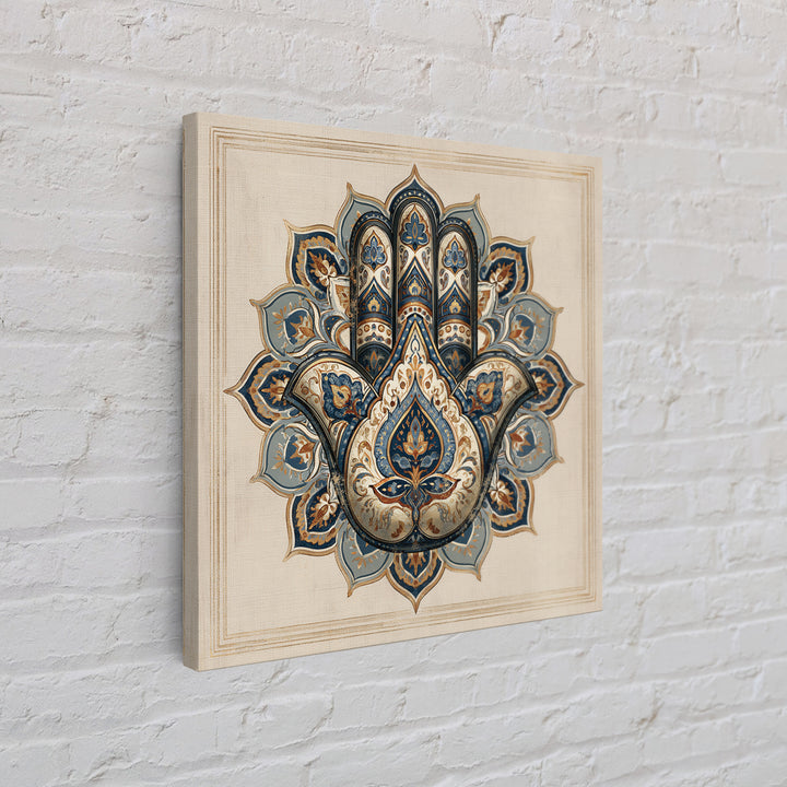 Protective Hand Motif Framed Canvas Print, Spiritual Art, Neutral Decor, Living Room Decor, Fine Art, Spirit, Wall Decor, SPI-1x1-71
