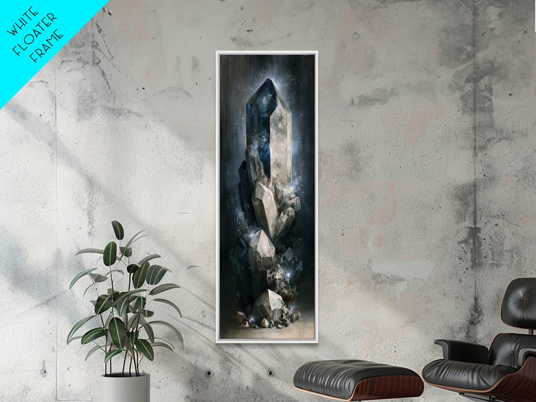 Crystal Cluster with Moonlight Reflections Canvas Print, Spiritual Art, Room Decor, Living Room Decor, Fine Art, Spirit, SPI-1x3-49