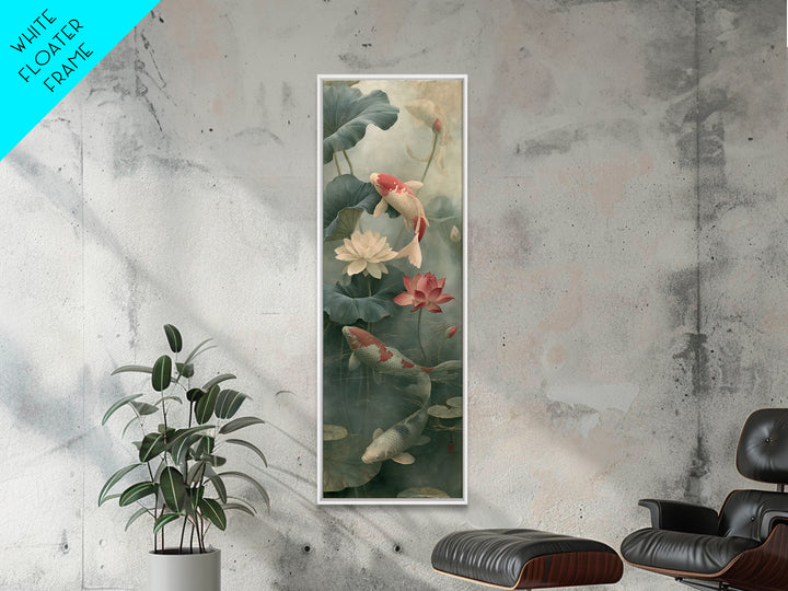 Lotus and Koi Canvas Print, Spiritual Art, Art, Living Room Decor, Fine Art, Spirit, Canvas Wall Art, Black Art, Digital Print, SPI-1x3-78