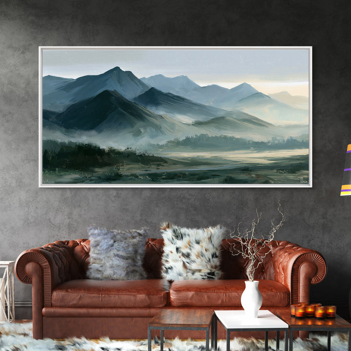 Mountain Sunrise as Awakening Symbol Canvas Print, Spiritual Art, Gallery Decor, Living Room Decor, Oil Painting, Spirit, SPI-2x1-89