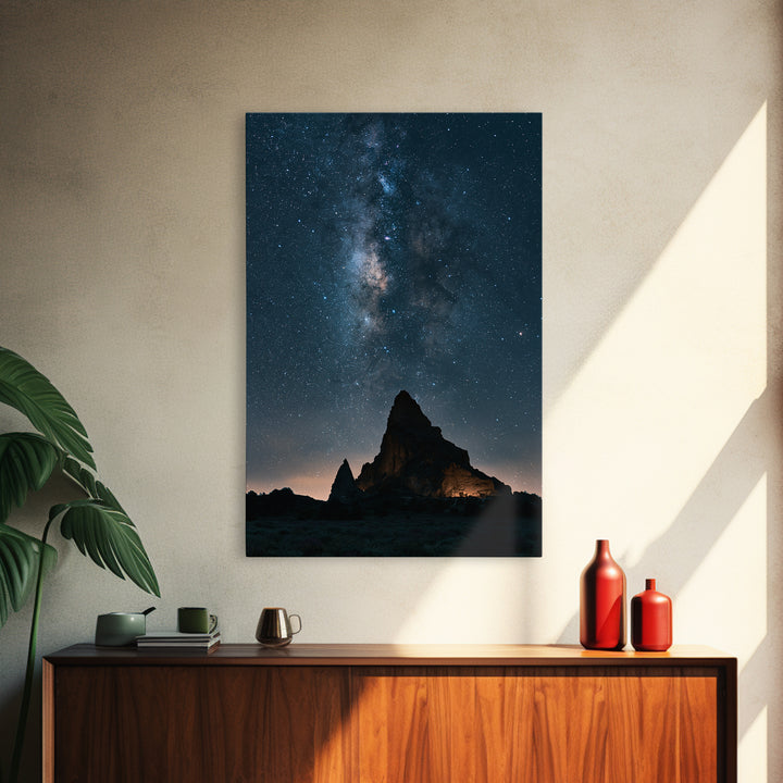 Ancient Temple Silhouette Framed Canvas Print, Spiritual Art, Kids Room Art, Living Room Decor, Oil Painting, Spirit, SPI-2x3-51