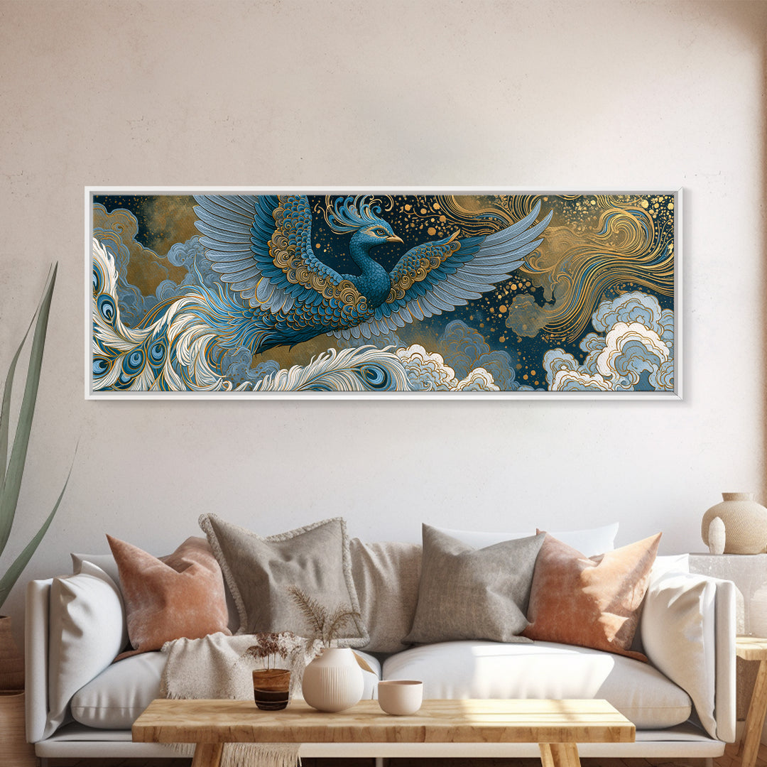 Phoenix Rising as Renewal Symbol Framed Canvas Print, Spiritual Art, Wall Decor, Living Room Decor, Fine Art, Spirit, SPI-3x1-27