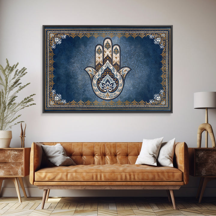 Protective Hand Motif Framed Canvas Print, Spiritual Art, Christian Wall Art, Living Room Decor, Spirit, Canvas Painting, SPI-3x2-27
