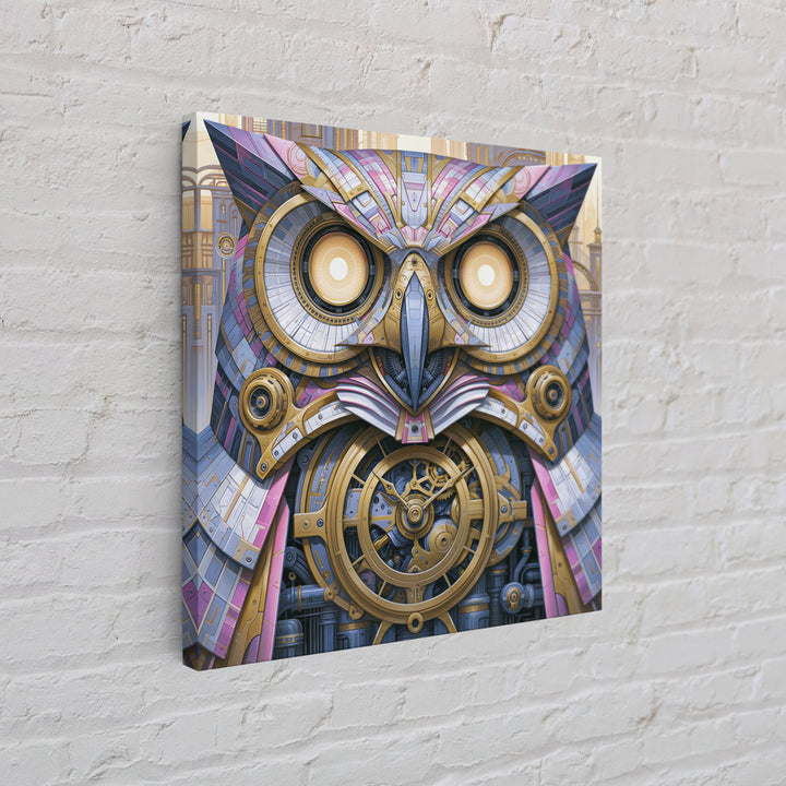 Brass Clockwork Owl Canvas Print, Steampunk Art, Room Decor, Living Room Decor, Fine Art, Mechanic, Original Art, Art Nouveau, STE-1x1-49