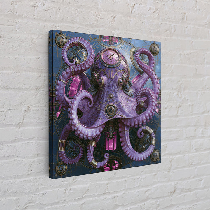 Steampunk Octopus with Brass Tentacles Canvas Print, Steampunk Art, Fine Art Print, Living Room Decor, Fine Art, Mechanic, STE-1x1-5