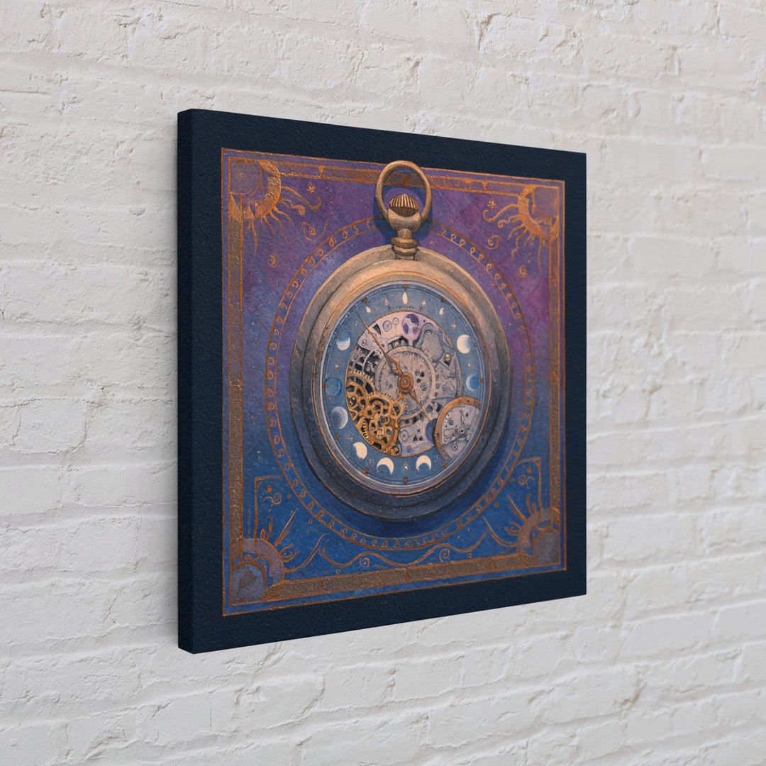 Gear Filled Pocket Watch Framed Canvas Print, Steampunk Art, Steampunk, Living Room Decor, Mechanic, Wall Art Living Room, STE-1x1-8