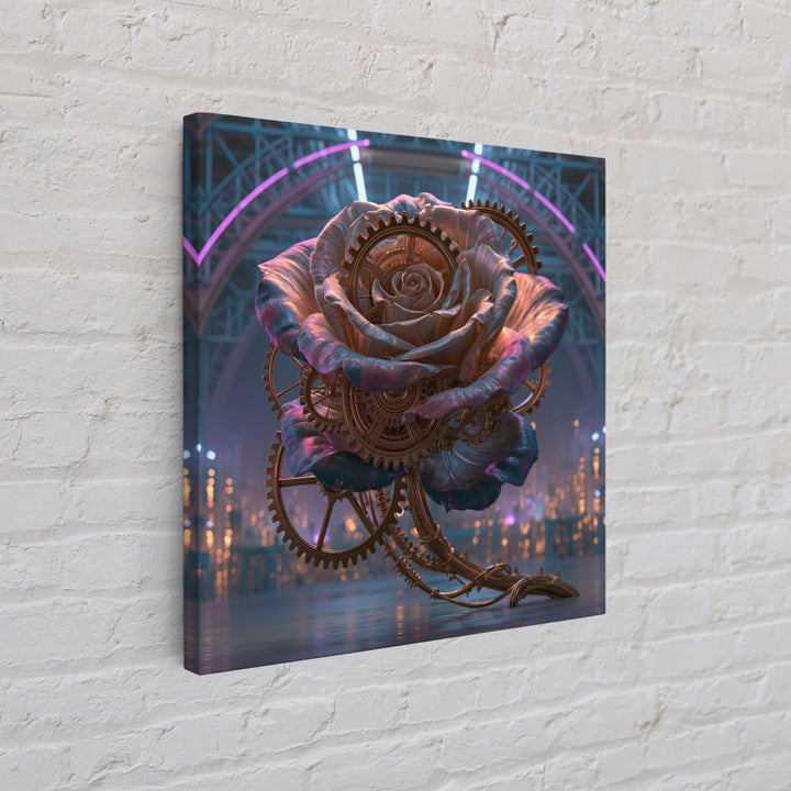 Mechanical Rose Made of Copper Gears Canvas Print, Steampunk Art, Wall Decor, Living Room Decor, Mechanic, Whimsical Decor, STE-1x1-99