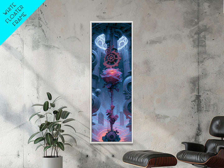 Mechanical Rose Made of Copper Gears Framed Canvas Print, Steampunk Art, Canvas Art, Living Room Decor, Abstract Art, Mechanic, STE-1x3-15
