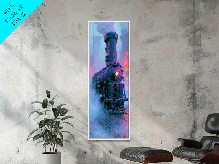 Steam Locomotive Racing Through Fog Canvas Print, Steampunk Art, Neutral Decor, Living Room Decor, Fine Art, Mechanic, STE-1x3-18