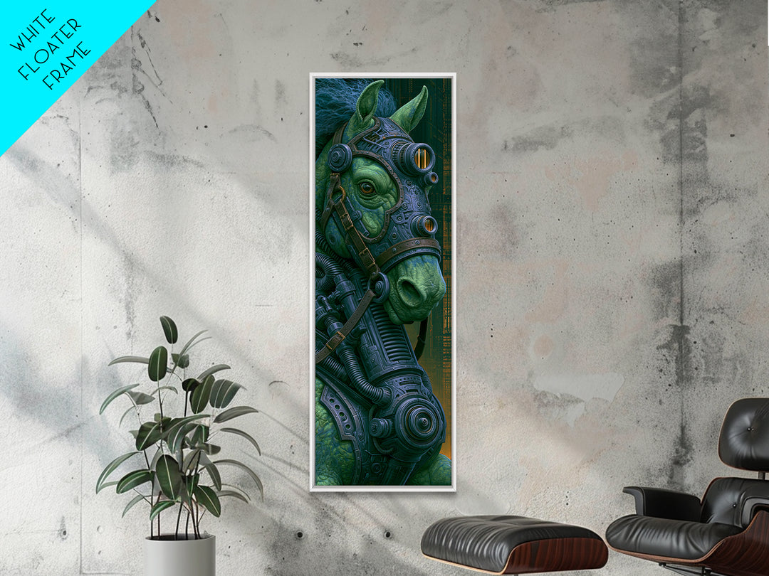 Steam Powered Horse Canvas Print, Steampunk Art, Steampunk Lamp, Living Room Decor, Abstract Art, Mechanic, Textured Painting, STE-1x3-51