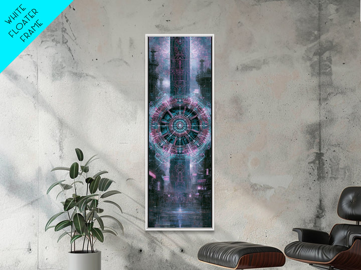Cogwheel Mandala in Bronze and Teal Framed Canvas Print, Steampunk Art, Art Nouveau, Living Room Decor, Fine Art, Mechanic, STE-1x3-52