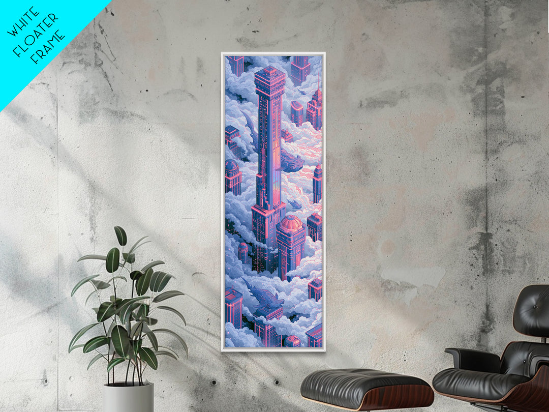 Mechanical Fish Swimming Through Clouds Canvas Print, Steampunk Art, Abstract Art Print, Living Room Decor, Mechanic, STE-1x3-58