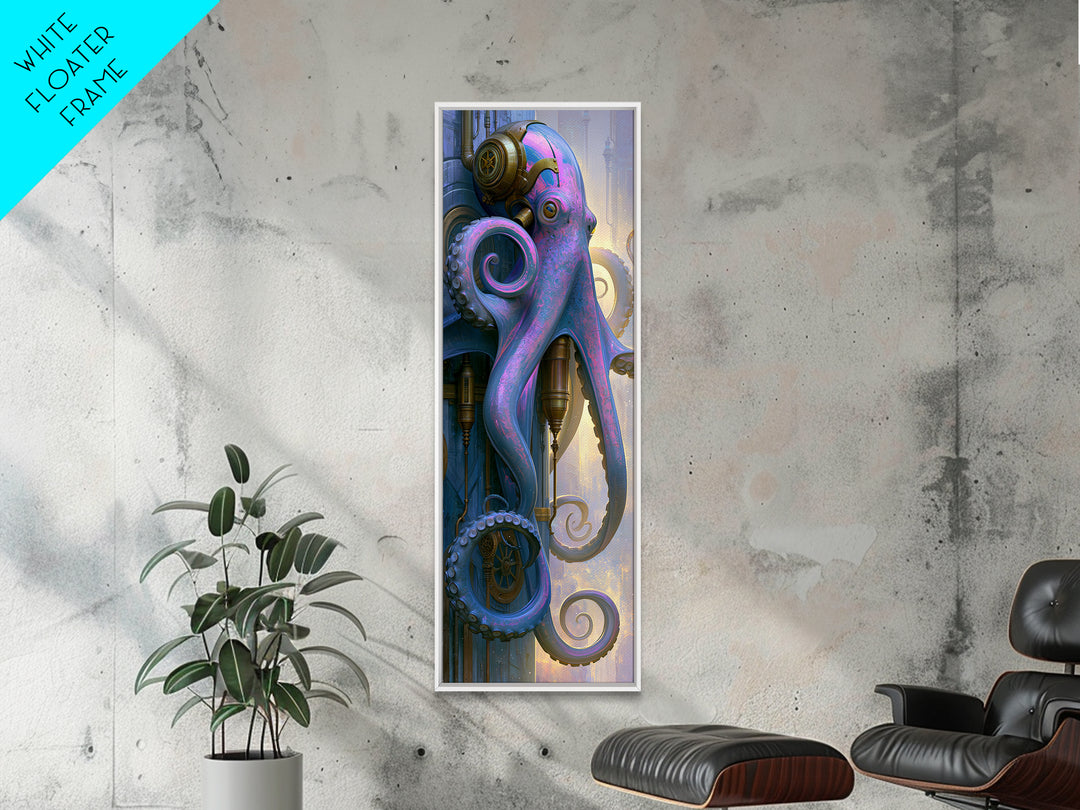 Steampunk Octopus with Brass Tentacles Canvas Print, Steampunk Art, Art Print, Living Room Decor, Fine Art, Mechanic, STE-1x3-65