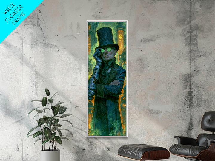 Victorian Inventor Portrait Canvas Print, Steampunk Art, Abstract Art Print, Living Room Decor, Fine Art, Mechanic, STE-1x3-67