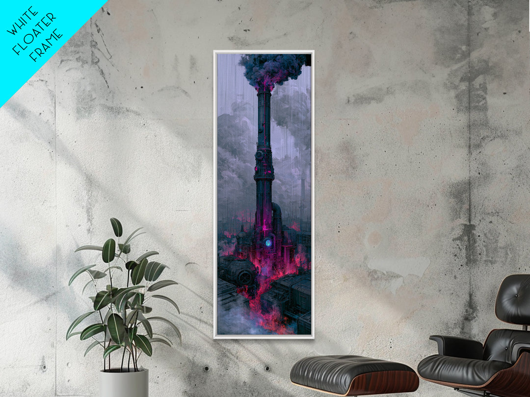 Steam Powered City Skyline Canvas Print, Steampunk Art, Wall Art Living Room, Living Room Decor, Abstract Art, Mechanic, STE-1x3-81
