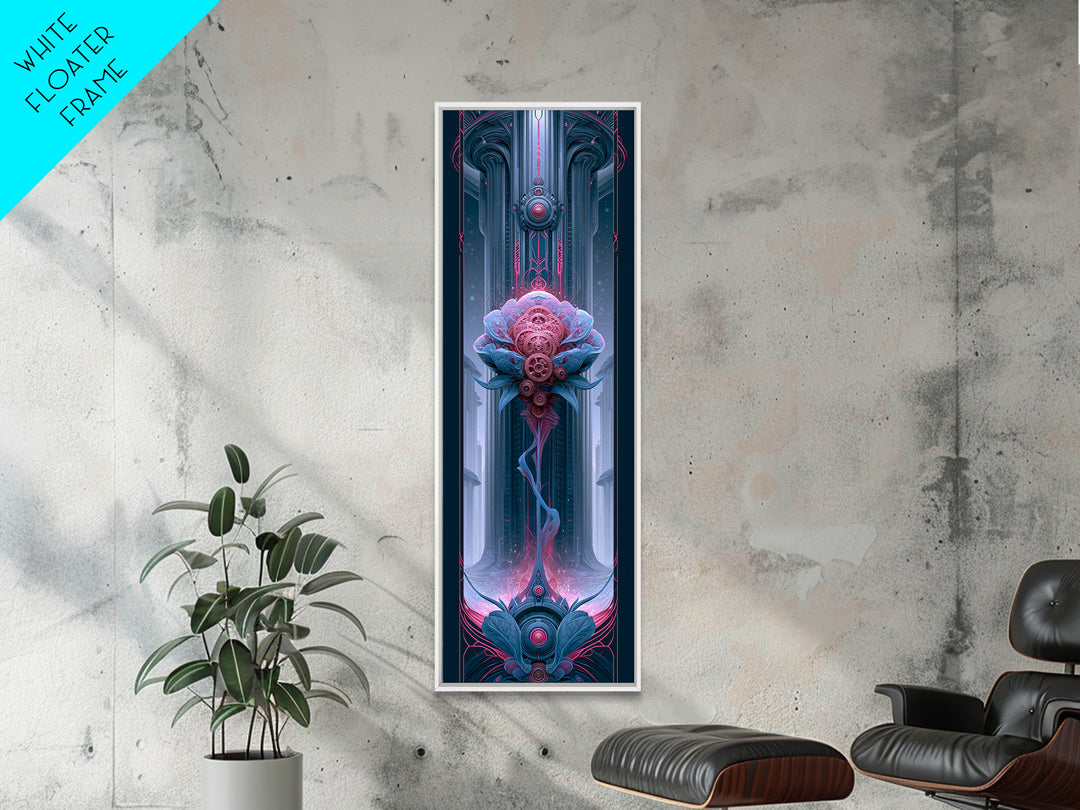 Mechanical Rose Made of Copper Gears Framed Canvas Print, Steampunk Art, Statement Artwork, Living Room Decor, Mechanic, STE-1x3-87