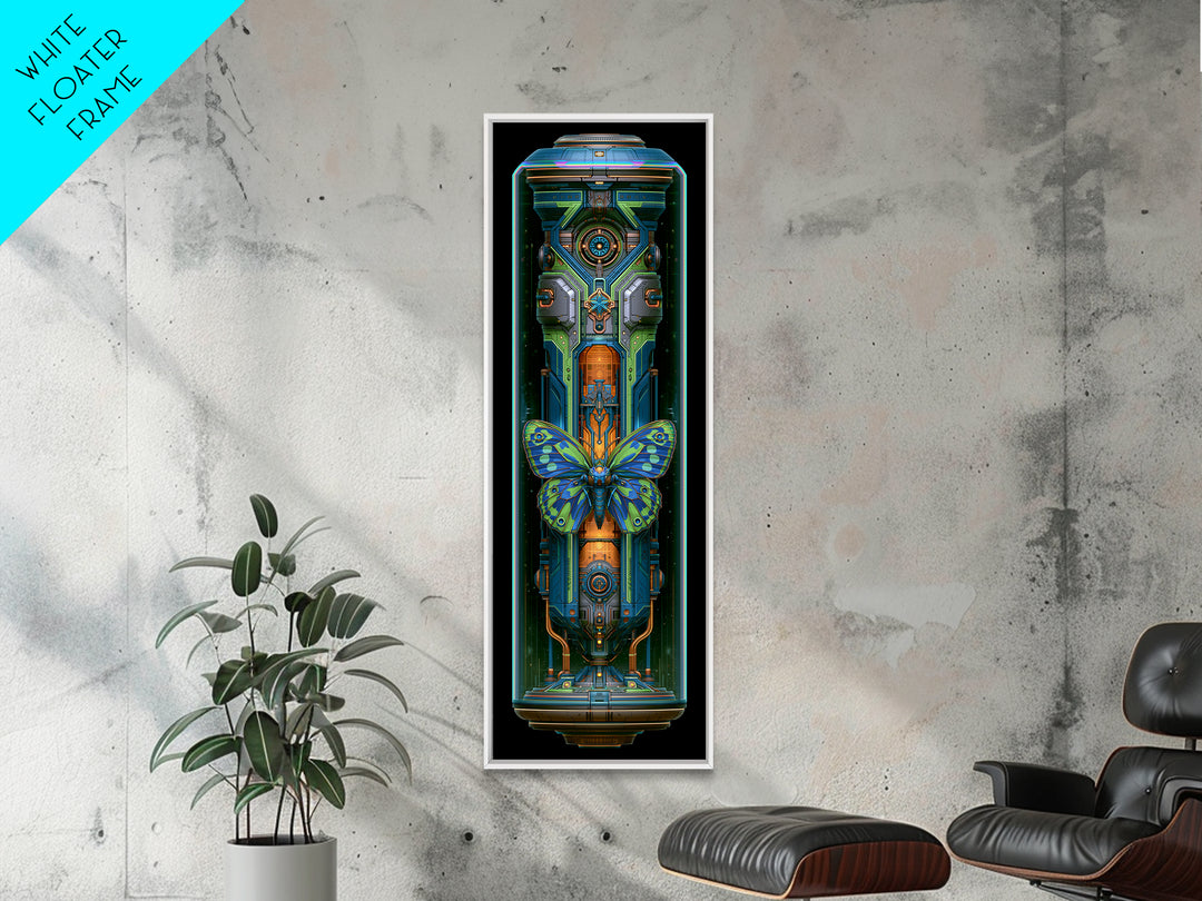 Mechanical Butterfly Specimen Canvas Print, Steampunk Art, Textured Painting, Living Room Decor, Mechanic, Original Art, STE-1x3-98