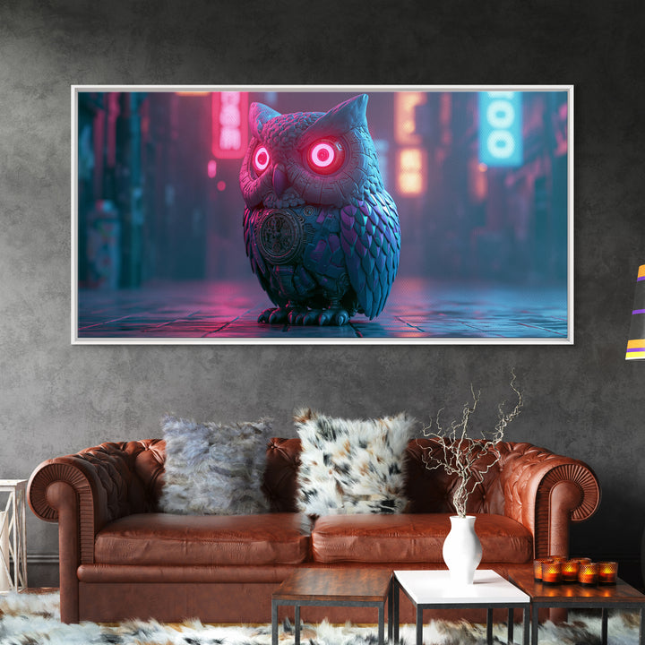 Brass Clockwork Owl Canvas Print, Steampunk Art, Living Room Decor, Oil Painting, Mechanic, Whimsigoth Decor, STE-2x1-21