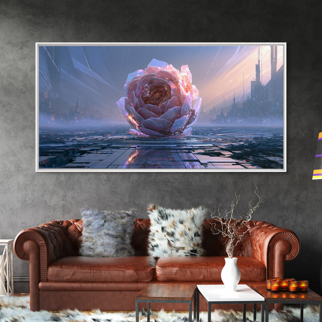 Mechanical Rose Made of Copper Gears Canvas Print, Steampunk Art, Steampunk Lamp, Living Room Decor, Abstract Art, Mechanic, STE-2x1-71