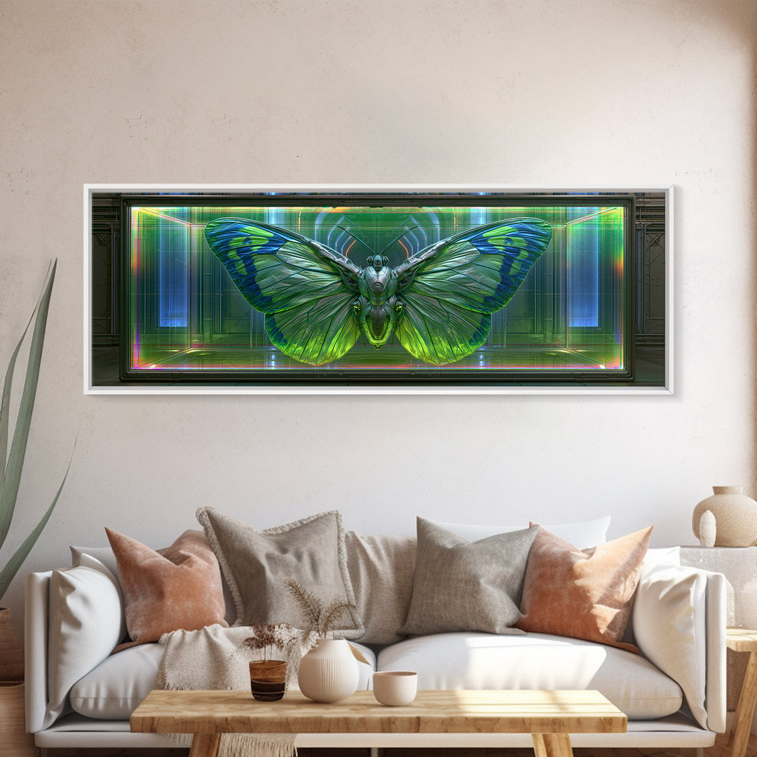 Mechanical Butterfly Specimen Canvas Print, Steampunk Art, Man Cave Decor, Living Room Decor, Fine Art, Mechanic, STE-3x1-54