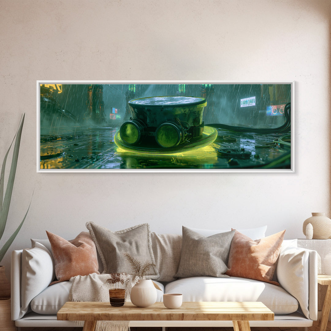Top Hat and Goggles Still Life Canvas Print, Steampunk Art, Printable Wall Art, Living Room Decor, Oil Painting, Mechanic, STE-3x1-92