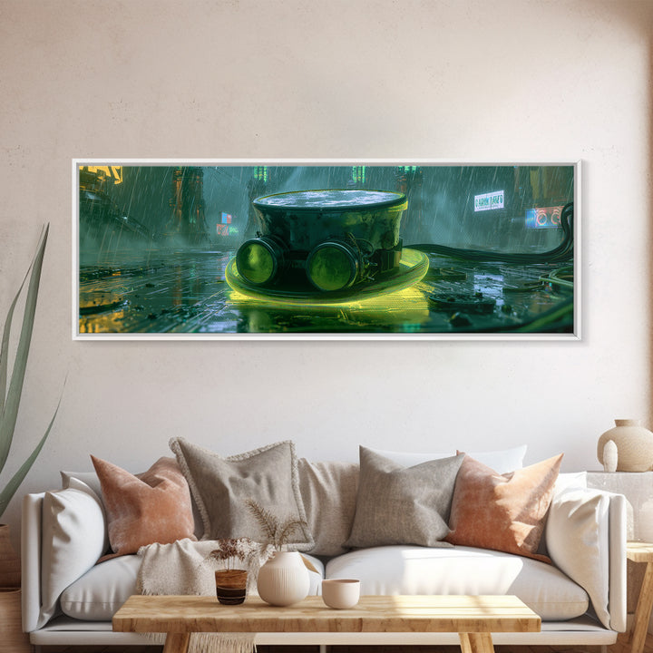 Top Hat and Goggles Still Life Canvas Print, Steampunk Art, Printable Wall Art, Living Room Decor, Oil Painting, Mechanic, STE-3x1-92