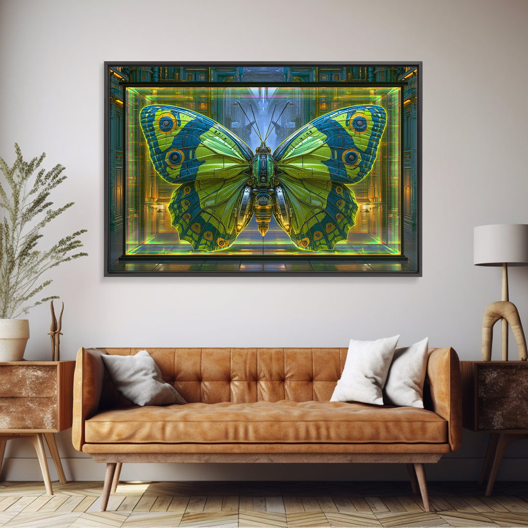 Mechanical Butterfly Specimen Canvas Print, Steampunk Art, Whimsigoth Decor, Living Room Decor, Mechanic, Neutral Decor, STE-3x2-42